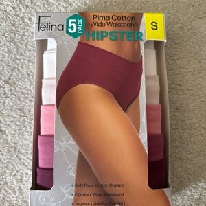 Felina Pima Cotton Hipster 5-Pack - Burgundy